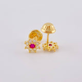 Topos Flor Estrellada 0.85 g / 6 mm Oro Amarillo 18K