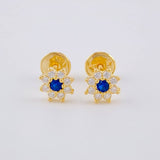 Topos Flor Estrellada 0.85 g / 6 mm Oro Amarillo 18K