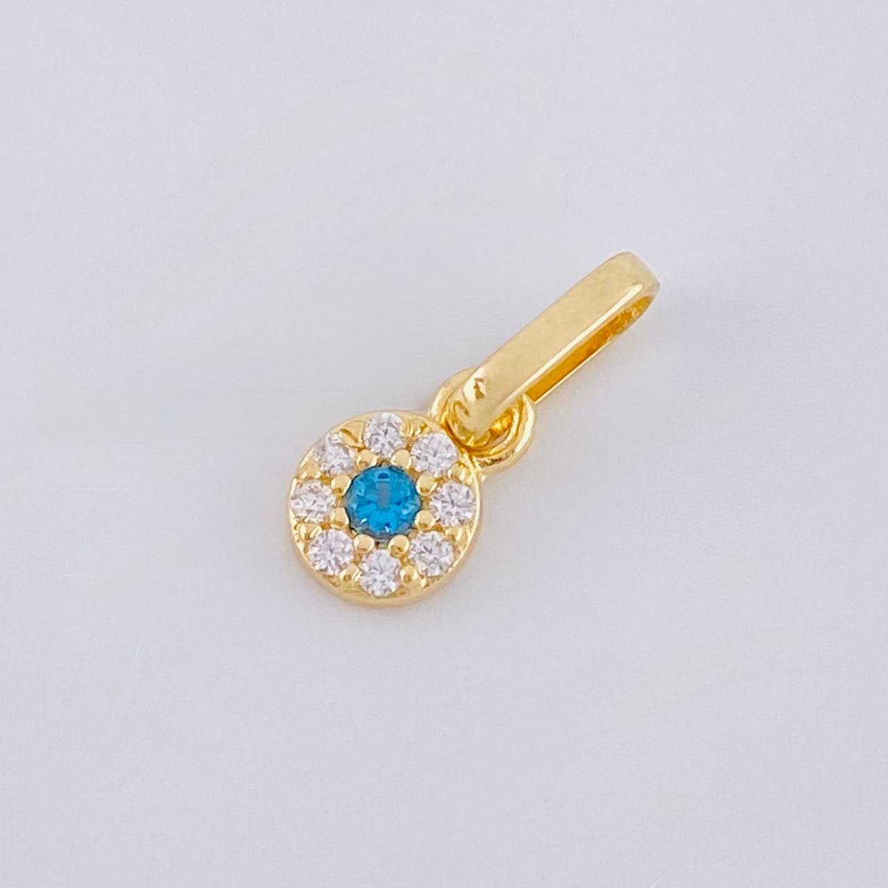 Dije Flor En Circulo 0.45 g / 1.3 cm Oro Amarillo 18K