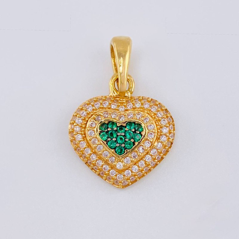 Dije Corazón Tupido 3.5 g / 2.5 cm Oro Amarillo 18K