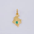Dije Mapa De Colombia Esmeralda 8Pts 0.4 g / 1.8 cm Oro Amarillo 18K