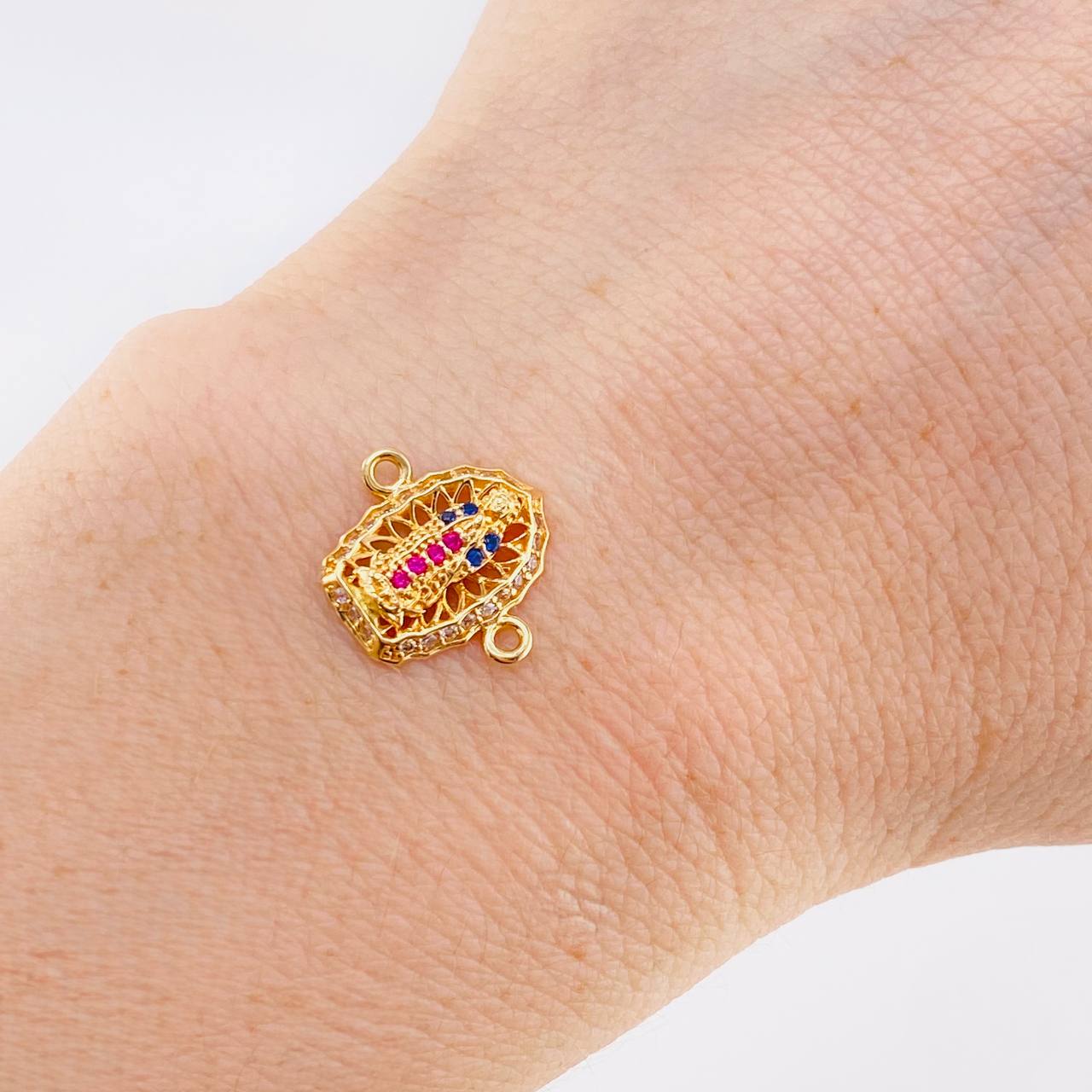 Herraje Virgen Guadalupe 1.25 g / 1.5 cm Oro Amarillo 18K