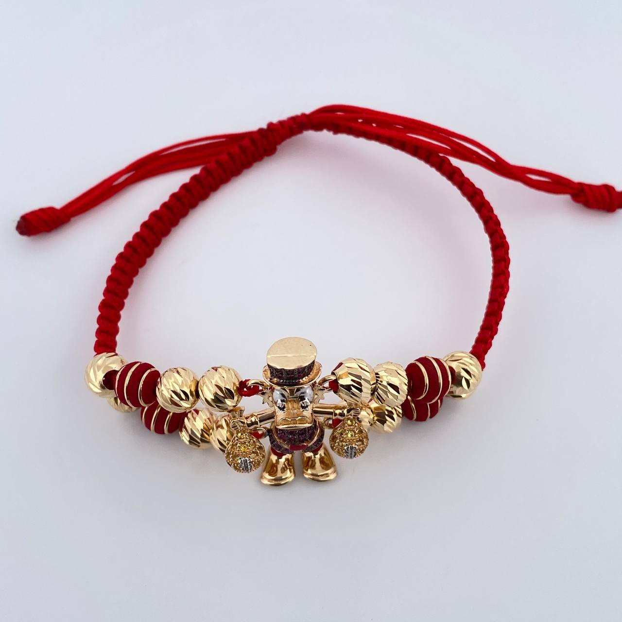 Pulsera Roja Pato Bolsas Dinero 8.4gr / Oro 18K $