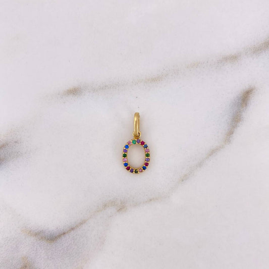 Dije Letra O 0.6gr / 1.6cm / Circones Colores Oro Amarillo 18K $