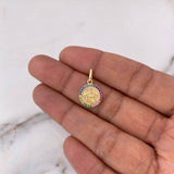 Dije San Miguel Arcangel 1.5gr / 1.9cm / Circones Colores Oro Amarillo 18K &