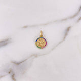 Dije San Miguel Arcangel 1.5gr / 1.9cm / Circones Colores Oro Amarillo 18K &