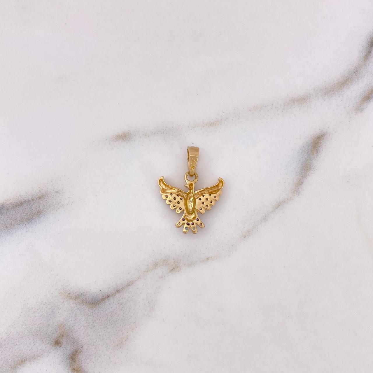 Dije Colibri 1.75gr / 2cm / Circones Blancos-Lilas-Azules Dos Oros Amarillo Blanco 18K $