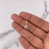 Dije Halo Circulo 0.75gr / 1.5cm / Circones Blancos Morado Oro Amarillo 18K &