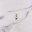 Dije Halo Circulo 0.75gr / 1.5cm / Circones Blancos Morado Oro Amarillo 18K &
