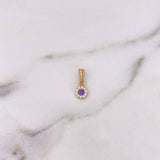 Dije Halo Circulo 0.75gr / 1.5cm / Circones Blancos Morado Oro Amarillo 18K &