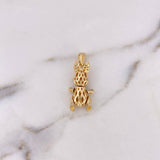 Dije Conejo Articulado 5.15gr / 3.2cm / Circones Blancos Negros Dos Oros Amarillo Blanco 18K #