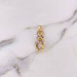 Dije Conejo Articulado 5.15gr / 3.2cm / Circones Blancos Negros Dos Oros Amarillo Blanco 18K #