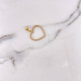 Dije Corazon Silueta 1.6gr / 3cm / Circones Blancos  Oro Amarillo 18K $