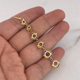 Dije Piñones 3.5gr / 7.4cm / Circones Colores Oro Amarillo 18K $