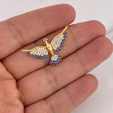 Dije Colibri 3.5gr / 1.8cm / Circones Blancos Azules Oro Amarillo 18K $