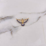 Dije Colibri 3.5gr / 1.8cm / Circones Blancos Azules Oro Amarillo 18K $