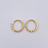 Candongas Aro Rayado 0.45gr / 1cm / Oro 18K &