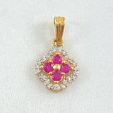 Dije Flor Bordeada 1.5gr / 1.9cm / Oro 18K