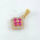 Dije Flor Bordeada 1.5gr / 1.9cm / Oro 18K