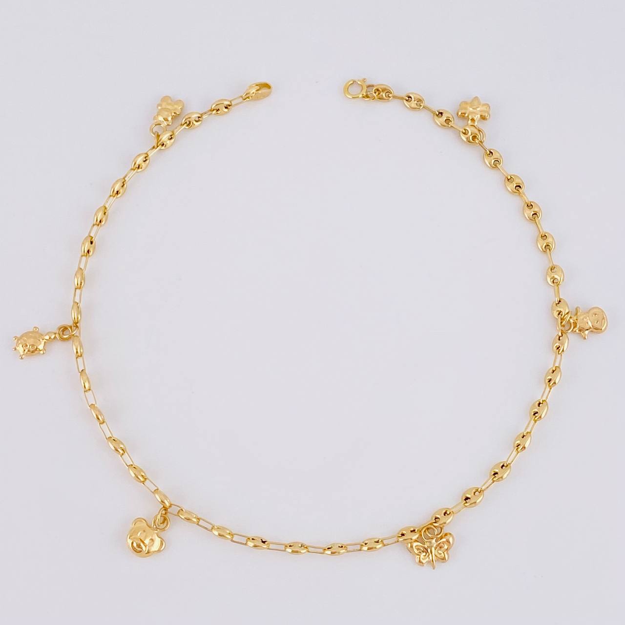 Tobillera Gc Dijes 3.95 g / 25.8 cm / 3.2 mm Oro Amarillo 18K