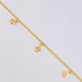 Tobillera Roll On Dijes 3.6 g / 25.5 cm / 2.3 mm Oro Amarillo 18K