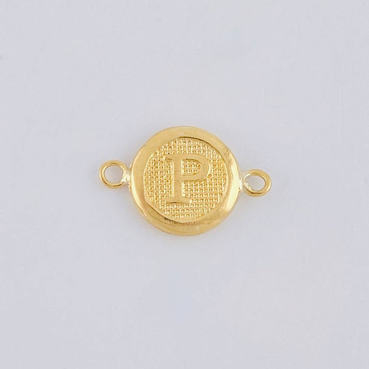 Herraje Circulo Letra P 0.3 g / 1.5 cm Oro Amarillo 18K