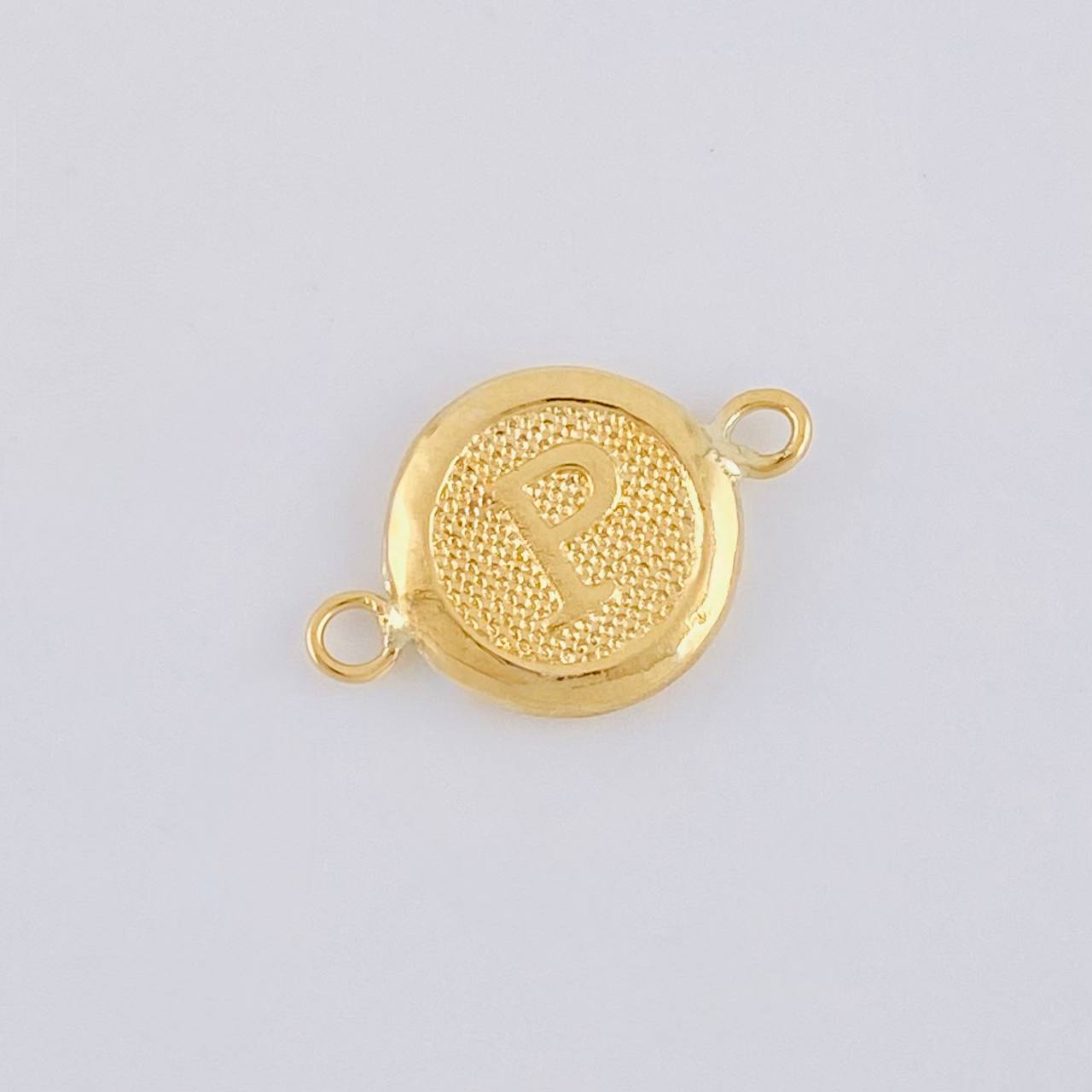 Herraje Circulo Letra P 0.3 g / 1.5 cm Oro Amarillo 18K