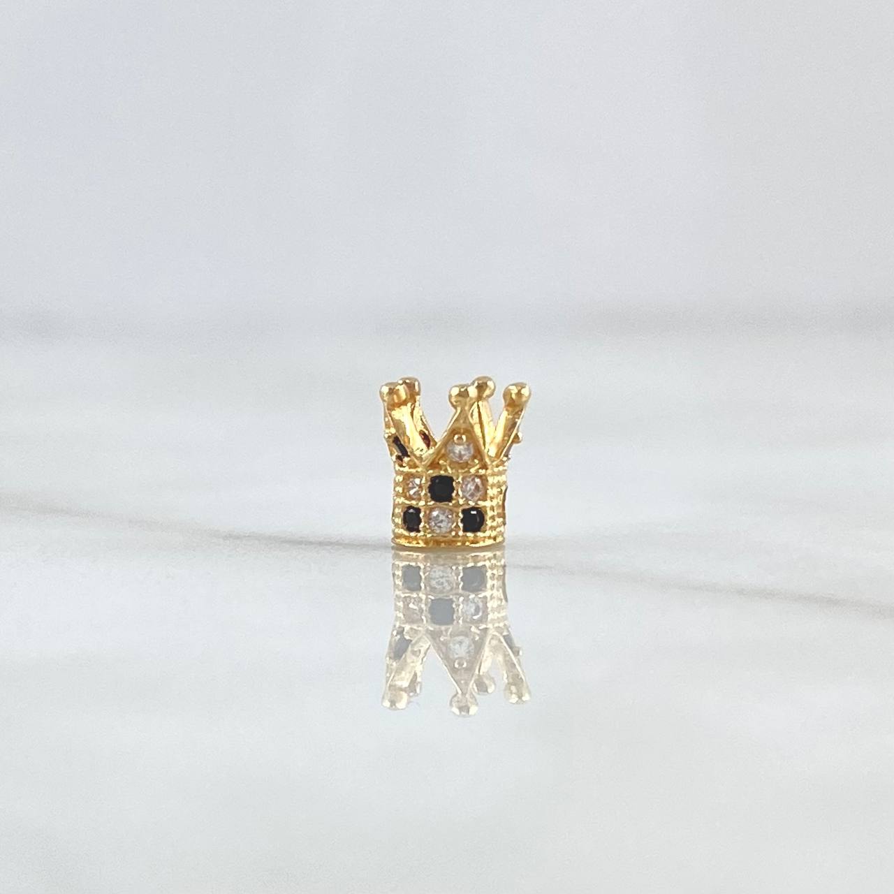 Herraje Corona Basteada 0.5gr / 0.5cm / Circones Blacos-Negros Oro Amarillo 18K