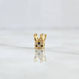 Herraje Corona Basteada 0.5gr / 0.5cm / Circones Blacos-Negros Oro Amarillo 18K