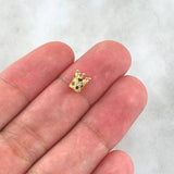 Herraje Corona Basteada 0.5gr / 0.5cm / Circones Blacos-Negros Oro Amarillo 18K