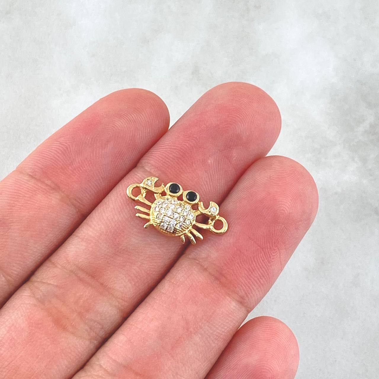 Herraje Cangrejo 1.1gr / 1.7cm / Circones Blancos Negros Oro Amarillo 18K *