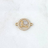 Herraje " I Love Jesus " 1.3gr / 2cm / Circones Blancos Oro Amarillo 18K
