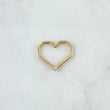Herraje Corazon Cuadriculado 0.9gr / 1.5cm / Circon Blanco Oro Amarillo 18K