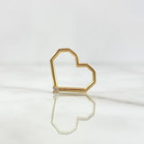 Herraje Corazon Cuadriculado 0.9gr / 1.5cm / Circon Blanco Oro Amarillo 18K *