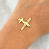 Herraje Avion 1.7gr / 2.3cm / Circones Blancos Oro Amarillo 18K