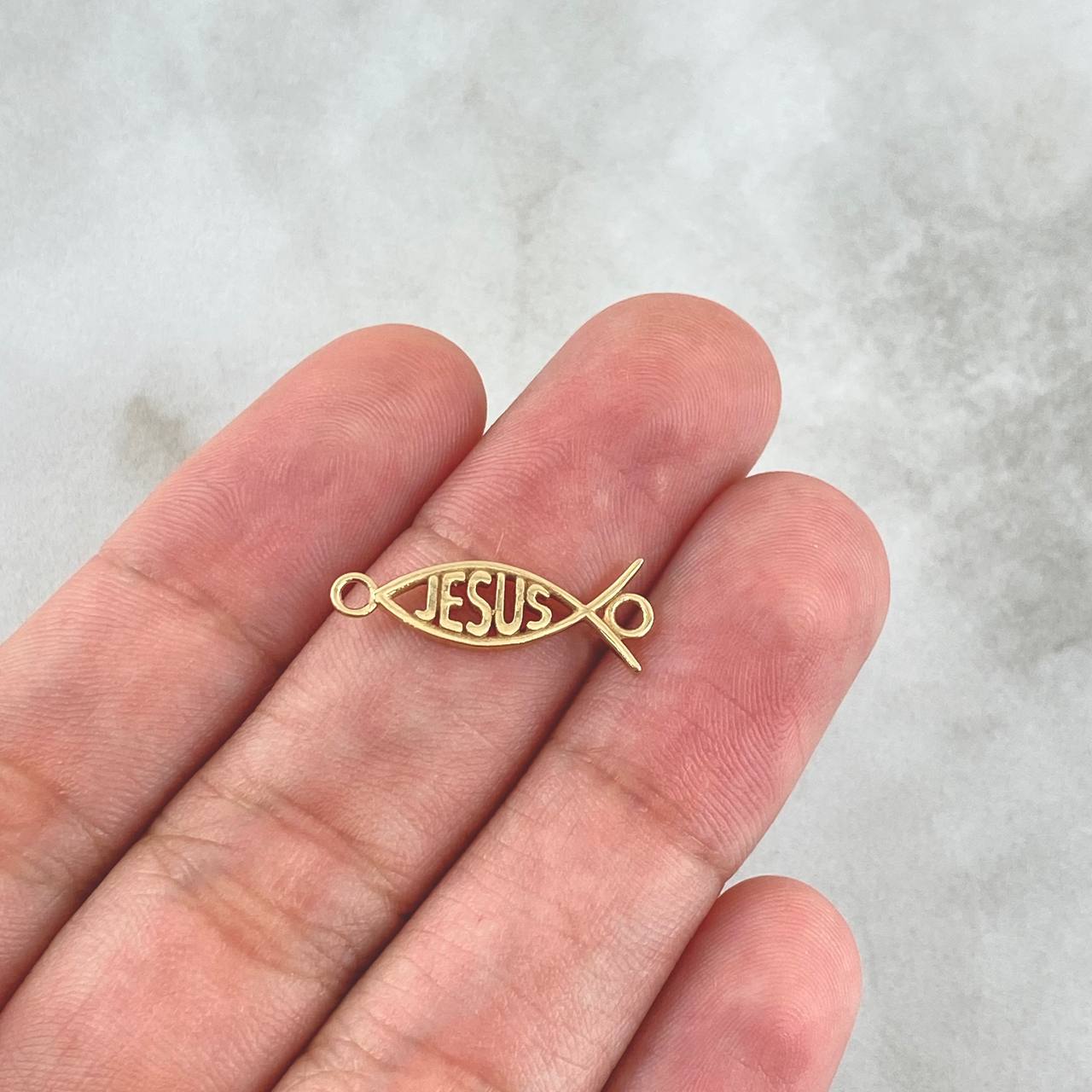 Herraje Pez jesus 0.75gr / 1.8cm / Oro Amarillo 18K