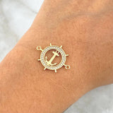 Herraje Timon Ancla 1.5gr / 2.3cm / Circones Blancos Oro Amarillo 18K