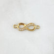 Herraje Infinito 1.05gr / 2cm / Circones Blancos Oro Amarillo 18K