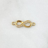 Herraje Infinito 1.05gr / 2cm / Circones Blancos Oro Amarillo 18K