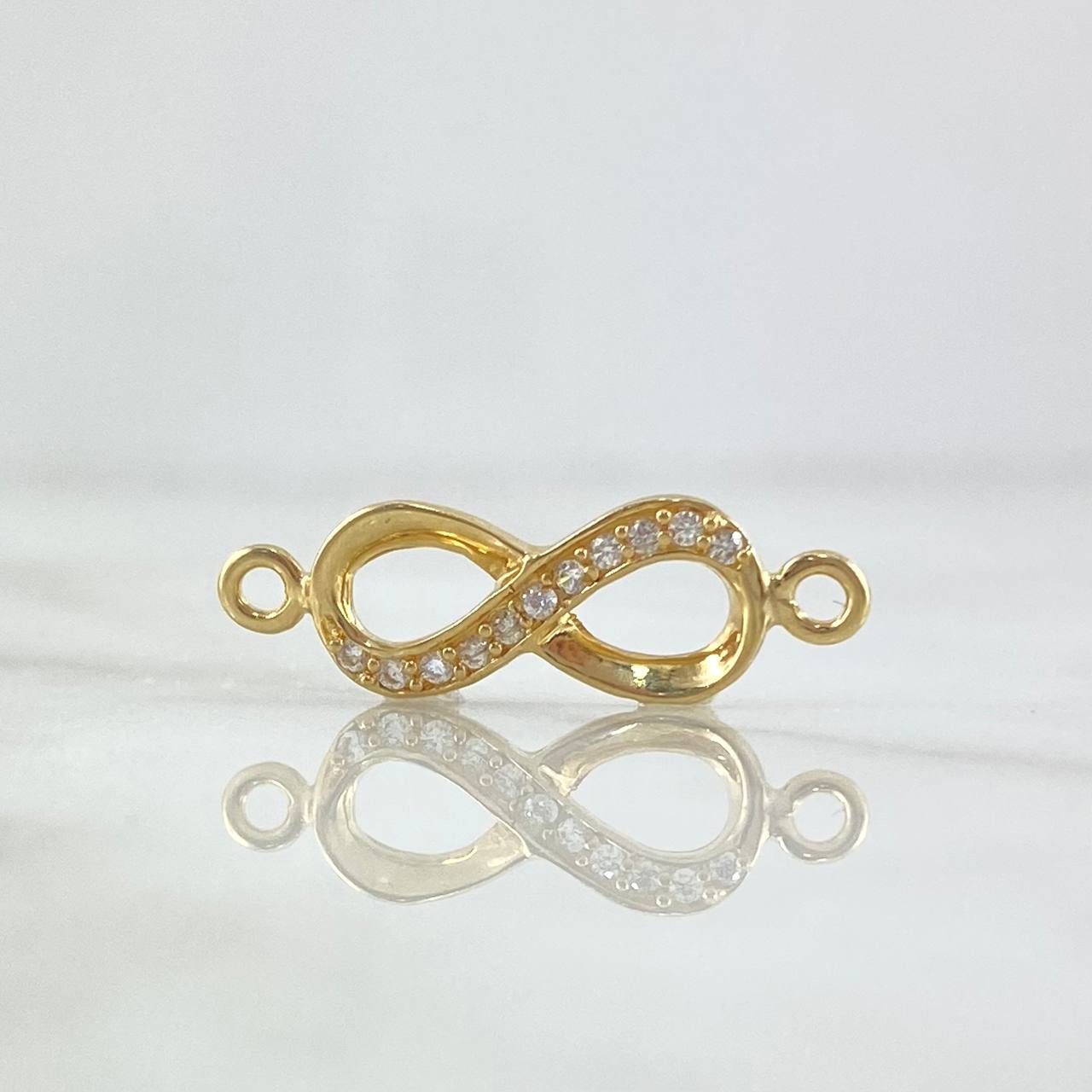 Herraje Infinito 1.05gr / 2cm / Circones Blancos Oro Amarillo 18K