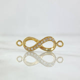 Herraje Infinito 1.05gr / 2cm / Circones Blancos Oro Amarillo 18K