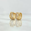 Candongas Doble Linea 3.1gr / 0.9cm / Circones Blancos Oro Amarillo 18K *