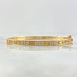 Pulso Aro Tornillo 9.6gr / 17cm / 4mm Circones Blancos Oro Amarillo 18K *