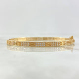 Pulso Aro Tornillo 9.6gr / 17cm / 4mm Circones Blancos Oro Amarillo 18K *
