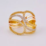Anillo Olas Cruzadas 6.6g / T6 1/4 Tres Oros 18K