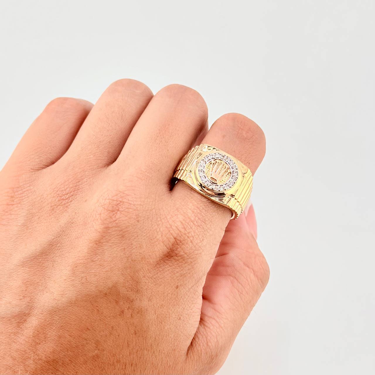Anillo Correa Corona 7.8g / T10 1/4 Tres Oros 18K