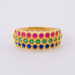 Anillo Panal Tricolor 3.9g / T7 Oro Amarillo 18K