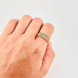 Anillo Panal Tricolor 3.9g / T7 Oro Amarillo 18K