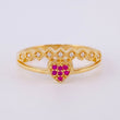 Anillo Corazón Chispeado 3.1g / T7 3/4 Oro Amarillo 18K