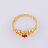 Anillo Corazón Chispeado 3.1g / T7 3/4 Oro Amarillo 18K